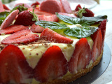 Tarte fraisier au chocolat blanc