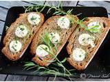 Tartines au chèvre frais aux herbes à huile de truffe