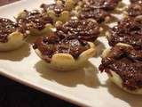 Mini tartelettes fleurs nutella poires