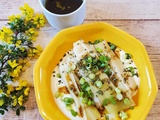 Poireaux à la vinaigrette au curry, fromage blanc acidulé de Cyril Lignac