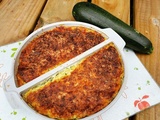 Quiche sans pâte à la courgette et allumettes de bacon fumé