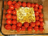 Tomates cerises confites et feta rôtie au four