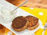 Galettes aux flocons d’avoine et d’azukis et leur sauce au yaourt