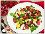 Salade aux oeufs durs, tomates et grenade