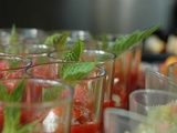 Verrine de pamplemousse curd aux framboises