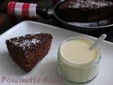 Gâteau moelleux au chocolat caramel cuit à la poêle