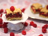 Carrés aux framboises fraîches et chocolat