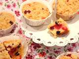 Muffins au cassis, framboises et crumble