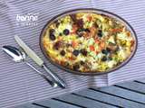 Clafoutis aux légumes du soleil et mozzarella {courgettes, poivrons, tomates séchées}