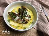 Endives caramélisées et polenta crémeuse aux herbes, citron et pecorino