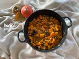 Tajine de potimarron et patates douces aux pommes et pruneaux