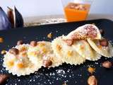 Raviolis frais aux figues, poivrons et noisettes