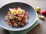 Salade de tomates, radis et céréales