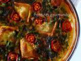 Gratin d’épinards au chèvre et ses petites tomates cerises