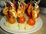 Petites brochettes de gambas – de Nouschka