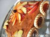 Gateau aux abricots, décor de fruits