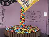 Gravity cake m&m's