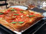 Tarte fine tomates, brousse et basilic (pâte filo)