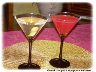 Cocktail dry martini et pink lady