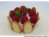 Entremets aux framboises et langues de chat