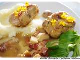 Lapin aux cepes, puree de panais