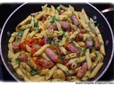 Penne aux saucisses et a la tomate