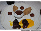 Ragout de cerf, puree de marron et coulis de potiron