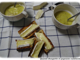 Soupe poireaux, brie et pommes de terre