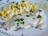 Filet de poisson au crémant et spätzle maison