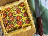 Quiche bacon Vache Qui Rit et tomates cerises