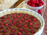 Tarte au chocolat et framboises