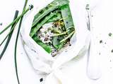 Cabillaud et pois gourmands en papillote