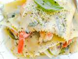 Millefeuille de lasagnes aux crevettes