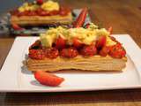 Tarte fine aux oeufs brouillés, fraises & tomates confites - Qui Dort Dine