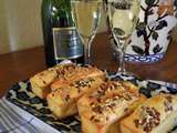 Financiers jambon blanc et fromage aux herbes