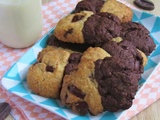 Cookies bicolores aux pépites de chocolat {huile de coco}