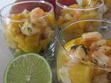 Verrine aux crevettes et à la mangue