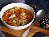 Bouillon de poulet carotte et nouilles