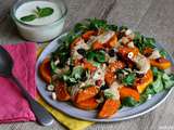 Salade de butternut rôti houmous et vinaigrette à la feta