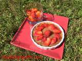 Tartelette speculos, rhubarbe, fraises et sa verrine de fruits