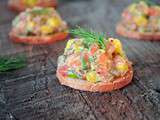 Canapés de Tartare de Saumon à la Mangue et à l’Aneth