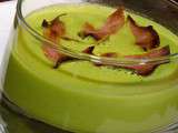 Velouté Petit Pois et Chips de bacon