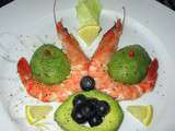 Fleur de Crevettes roses, Avocat et Myrtilles