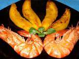 Gambas Flambées au Rhum et  Mangue