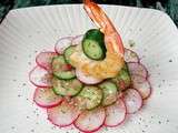 Gambas sur Salade de Radis