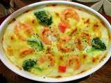 Gratin de Crevettes, St-Jacques et Brocoli