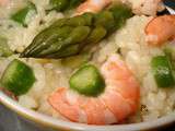 Risotto aux Asperges vertes et Crevettes roses