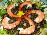 Salade de Lentilles vertes aux Crevettes