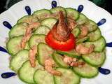 Salade de Mini Concombre aux Crevettes grises