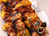 Brochettes de poulet au bacon et à l’ananas